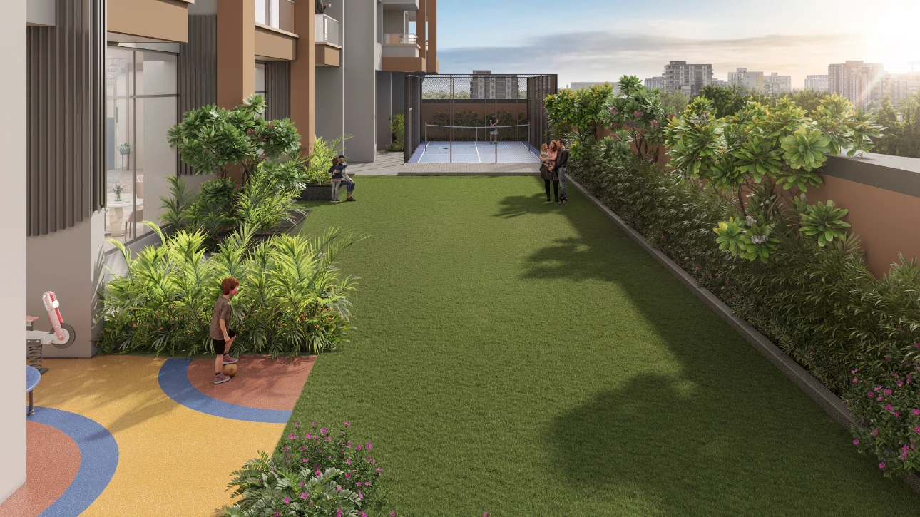 Party lawn and children's play area