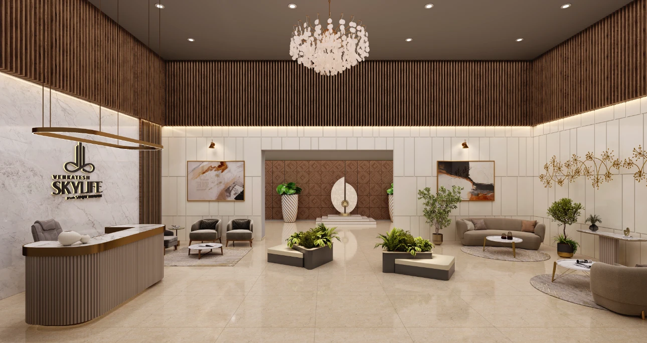 Grand entrance lobby at Venkatesh Skylife